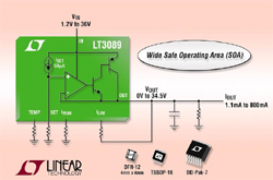  Légende photo : régulateur linéaire, 36V, 800mA, durci, large SOA